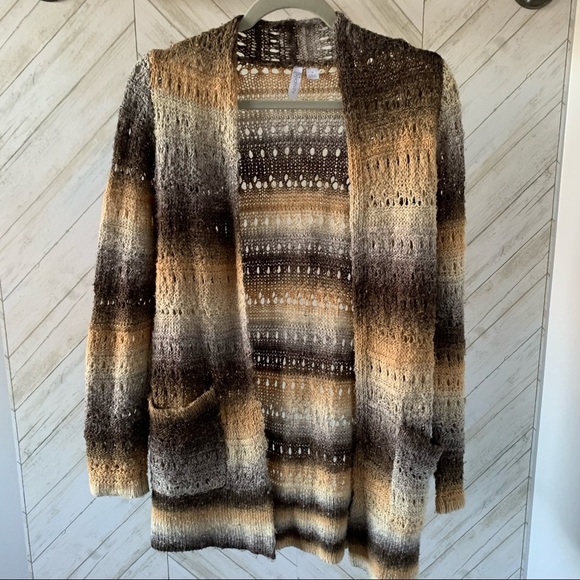 Relatively striped open face knit cardigan - Picture 5 of 5